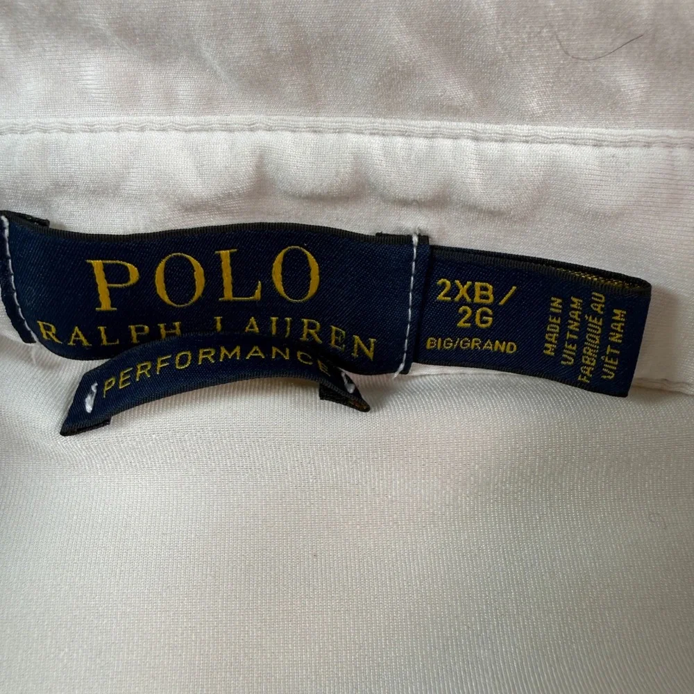Polo Ralph Lauren Performance Mens 2XB White Short Sleeve Pony Logo Polo Shirt